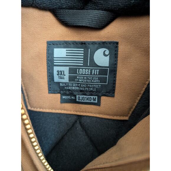 Carhartt Jacket Mens 3XLT Brown Canvas Loose Fit Duck Insulate 0J0140 Full Zip - Picture 3 of 3